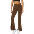 thumbnail image 1 of Gvmfive Women Front Split Flare Leg Workout Trousure High Waist Bootcut Yoga Pants, 1 of 4