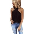 thumbnail image 1 of Gvmfive Women Halter Neck Tops Plain Sleeveless T-shirt Tank Blouse, 1 of 3
