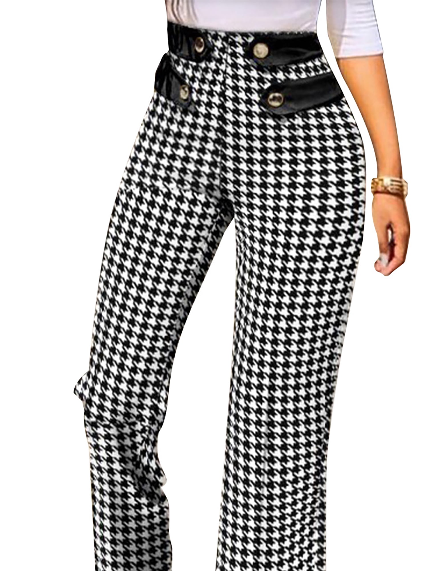 Buy Only Black Houndstooth Pattern Pants for Women Online @ Tata CLiQ