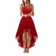 thumbnail image 1 of Gvmfive Women Lace A-Line Dress Sleeveless High Low Party Bridesmaid Dresses, 1 of 6