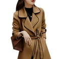 thumbnail image 1 of Gvmfive Women Lapel Neck Belt Coat Jacket, 1 of 8