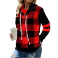 thumbnail image 1 of Gvmfive Women Long Sleeve Pullover Plaid Tunic Sweatshirt Blouse Tops with Drawstring, 1 of 6