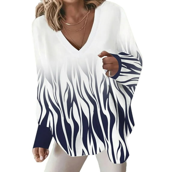 Gvmfive Women Long Sleeve Tops V Neck T Shirt Pullover Blouse