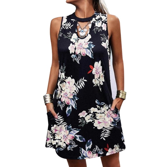 Gvmfive Womens Dresses Summer Sleeveless Sundress Casual Boho Beach Dress