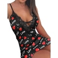 thumbnail image 1 of Gvmfive Women Nightdress Lace V Neck Babydoll Lingerie Chemise Sleepwear, 1 of 4