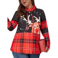 thumbnail image 1 of Gvmfive Women Plus Size Christmas Printed Tops Long Sleeve Pullover T Shirt, 1 of 5
