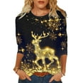 thumbnail image 1 of Gvmfive Women Plus Size Christmas Ugly Print Long Sleeve Shirt Tops, 1 of 5