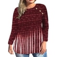 thumbnail image 1 of Gvmfive Women Plus Size Long Sleeve Shirt Printing Tunic Casual Blouse Tops, 1 of 5