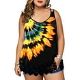 thumbnail image 1 of Gvmfive Women Plus Size Sleeveless Printed Tank Tops Casual Lace Swing Blouse T-shirt, 1 of 5
