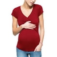 thumbnail image 1 of Gvmfive Women Pregnant Short Sleeve Maternity Tops Summer Breastfeeding Nursing T-Shirt, 1 of 6