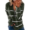 thumbnail image 1 of Gvmfive Women Printed 1/2 Zip V-Neck Long Sleeve Casual T-shirt Loose Top, 1 of 4