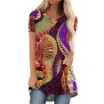 thumbnail image 1 of Gvmfive Women Short Sleeve Round Neck Printed Casual Tunic T-Shirt, 1 of 5