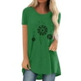 thumbnail image 1 of Gvmfive Women Short Sleeve Tunic Tops Casual Short Sleeve T Shirt Dandelion Print Loose Tee Blouse, 1 of 5