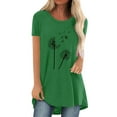 thumbnail image 1 of Gvmfive Women Short Sleeve Tunic Tops Casual Short Sleeve T Shirt Dandelion Print Loose Tee Blouse, 1 of 5