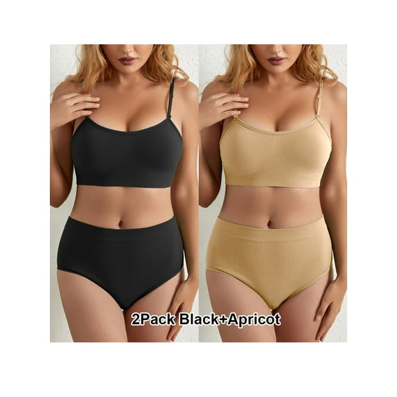 Gvmfive Women Sports Bras Set Seamless Bra Panty Active Underwear Set