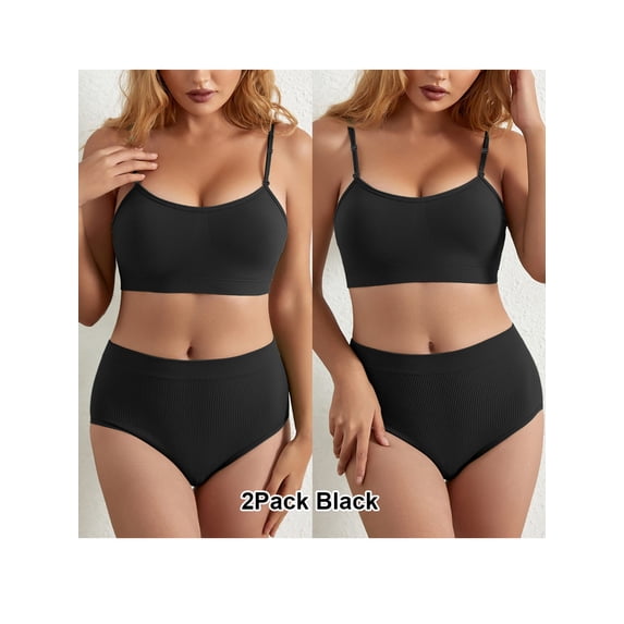 Gvmfive Women Sports Bras Set Seamless Bra Panty Active Underwear Set