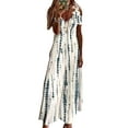 thumbnail image 1 of Gvmfive Women Summer Boho Beach Printed Long Dress Lace Cold Shoulder Casual Maxi Dress, 1 of 4