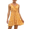 thumbnail image 1 of Gvmfive Women Summer Boho Mini Floral Dress Strappy Party Beach Sundress, 1 of 3