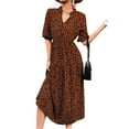 thumbnail image 1 of Gvmfive Women Summer Dress V Neck Half Sleeve Casual Swing Midi Dress, 1 of 3