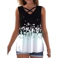 thumbnail image 1 of Gvmfive Women Summer Printing Criss Cross Strap Tank Tops Sleeveless T shirt Blouse, 1 of 8