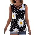 thumbnail image 1 of Gvmfive Women Summer Printing Criss Cross Strap Tank Tops Sleeveless T shirt Blouse, 1 of 3