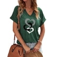thumbnail image 1 of Gvmfive Women Tops Summer Heart Print Short Sleeve Tunic T-shirt, 1 of 4