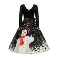 thumbnail image 1 of Gvmfive Women Vintage Christmas Swing Dress Long Sleeve Party Skater Dress Plus Size, 1 of 4