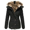 thumbnail image 1 of Gvmfive Women Winter Faux Fur Trim Coats Hooded Fleece Lined Jackets, 1 of 8