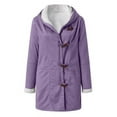 thumbnail image 1 of Gvmfive Women Winter Horn Buttons Jacket Hooded Casual Fleece Pockets Coat, 1 of 2