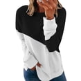 thumbnail image 1 of Gvmfive Women's Colorblock Round Neck Long Sleeve Casual Tops Pullover Shirt Blouse, 1 of 4