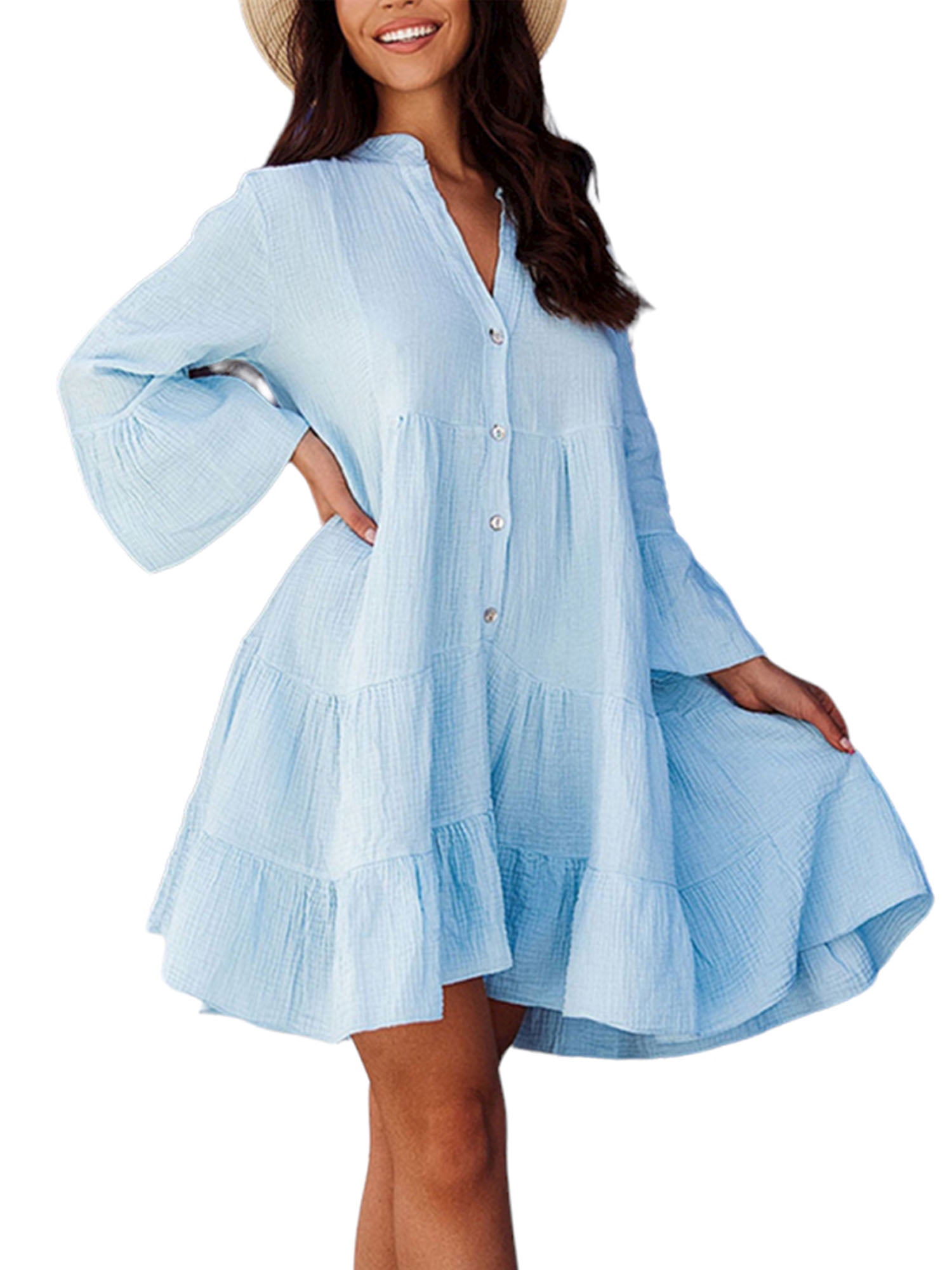 One shoulder solid ruffle irregular maxi dress
