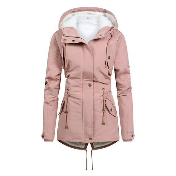 Gvmfive Women's Hooded Padded Jacket Fleece Line Coat