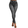 thumbnail image 1 of Gvmfive Women's Leggings Fake Denim Print High Waist Jeggings Pants, 1 of 4