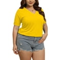 thumbnail image 1 of Gvmfive Women's Plus Size Tops Short Sleeve Side Split T-Shirt Blouse, 1 of 4