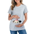 thumbnail image 1 of Gvmfive Women's Summer Maternity Short Sleeve Tops Funny Baby Pattern Pregnancy Shirts, 1 of 4