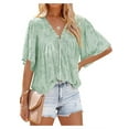 thumbnail image 1 of Gvmfive Womens Blouses Casual V Neck Tops Summer Flared Short Sleeve Loose Shirt, 1 of 4