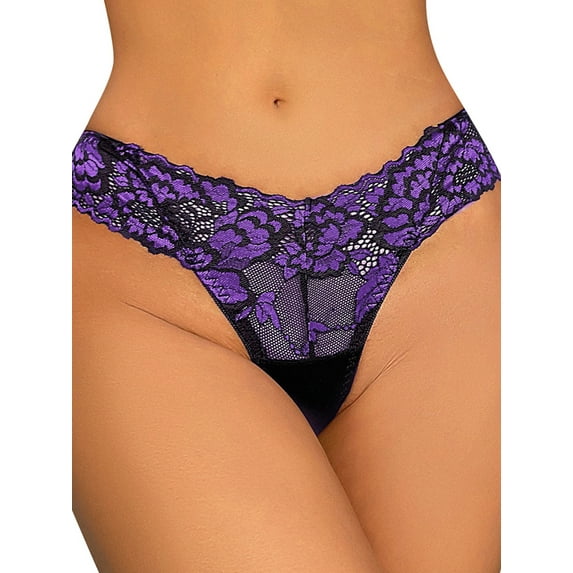 Gvmfive Womens Lace Underwear Invisible Sheer Briefs Panties Thongs