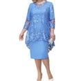 thumbnail image 1 of Gvmfive Womens Plus Size Dresses 3/4 Sleeve Lace Asymmetrical Dress+Solid Midi Dress 2 Piece Dress Set, 1 of 4