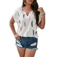 thumbnail image 1 of Gvmfive Womens Plus Size Short Sleeve Printed Round Neck Tops Blouse, 1 of 4