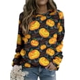 thumbnail image 1 of Gvmfive Womens Round Neck Long Sleeve Pullover Casual Top Halloween Graphic Tees, 1 of 3