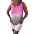 thumbnail image 1 of Gvmfive Womens Tank Tops Gradient Print Crew Neck Sleeveless T-Shirt S-5XL, 1 of 4