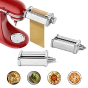 GVODE 3-Piece Pasta Attachment for KitchenAid Stand Mixers, Stainless Steel Pasta Roller and Cutter Set with Spaghetti and Fettuccine Cutters