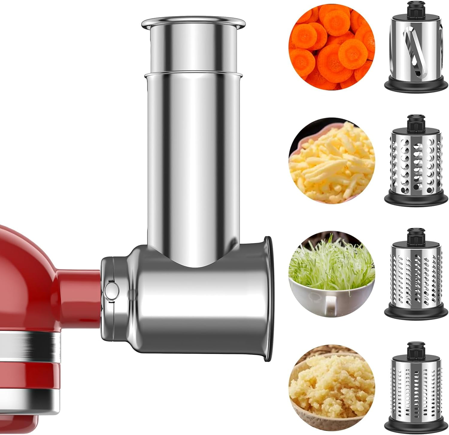 Gvode Metal Slicer Shredder Attachment for KitchenAid Mixers, Food