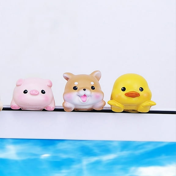 GvuoFny Lazy Duck Computer Decoration, Cute Tiny Duck Figurines for Computer Monitor Decor, Resin Desk Duck Accessories for Office & Car
