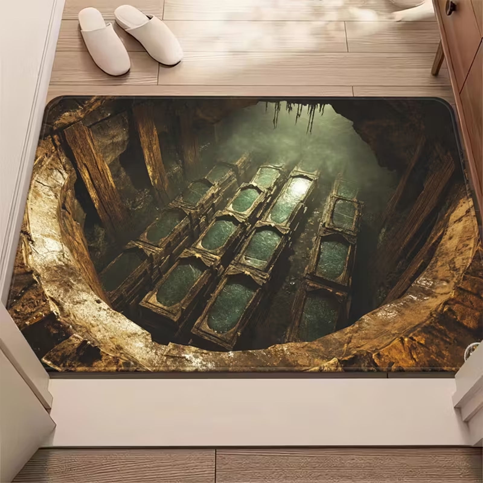 GvuoFny Optical Illusion Rug, Realistic Rug That Looks Like a Hole ...