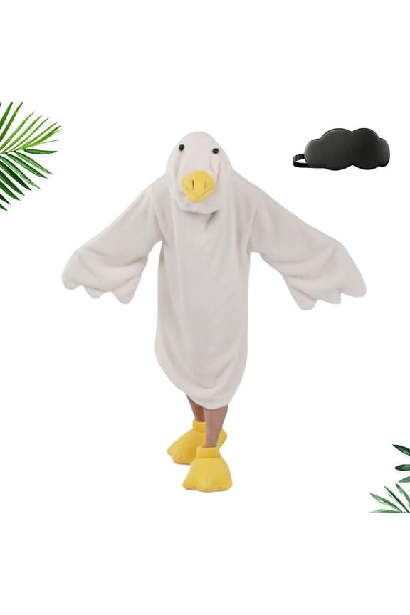 Oversized Goose Hoodie Blanket with Sleeves & Feet Warm Wearable Duck Ones Cozy Sleeping Bag Costume Duck Costume Duck Onesie
