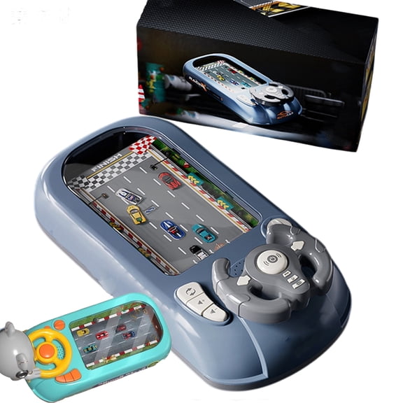 GvuoFny Racing Adventure Car Steering Wheel, Desktop Car Racing Game with Steering Wheel, Obstacle Avoidance Driving Simulator, 200 Challenges