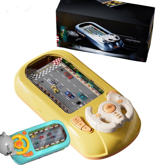 GvuoFny Racing Adventure Car Steering Wheel, Desktop Car Racing Game with Steering Wheel, Obstacle Avoidance Driving Simulator, 200 Challenges