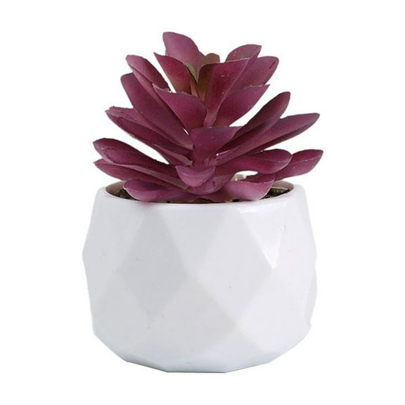 Artificial Potted Plant Succulent W/ Pot Small Faux Fake Cacti In/Outdoor Decor U7G6
