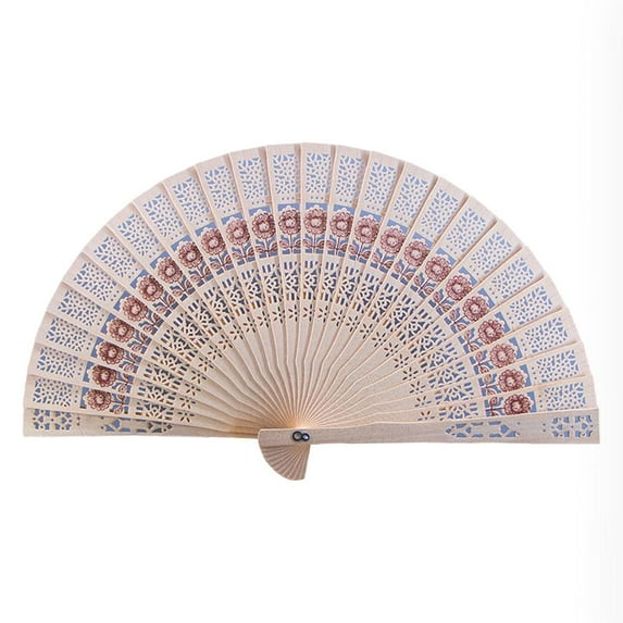 Gvyyzp Hollow Sandalwood Fan for Weddings and Events - Elegant Full Flush Wood Desig &υ